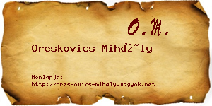 Oreskovics Mihály névjegykártya